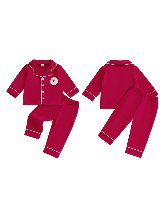 Guangdong CN Reindeer Embroidered Baby Christmas Pajama Set