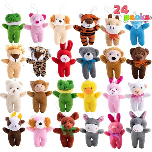 Joyfy 24 Pcs Mini Animal Plush Toys Bulk Party Favors