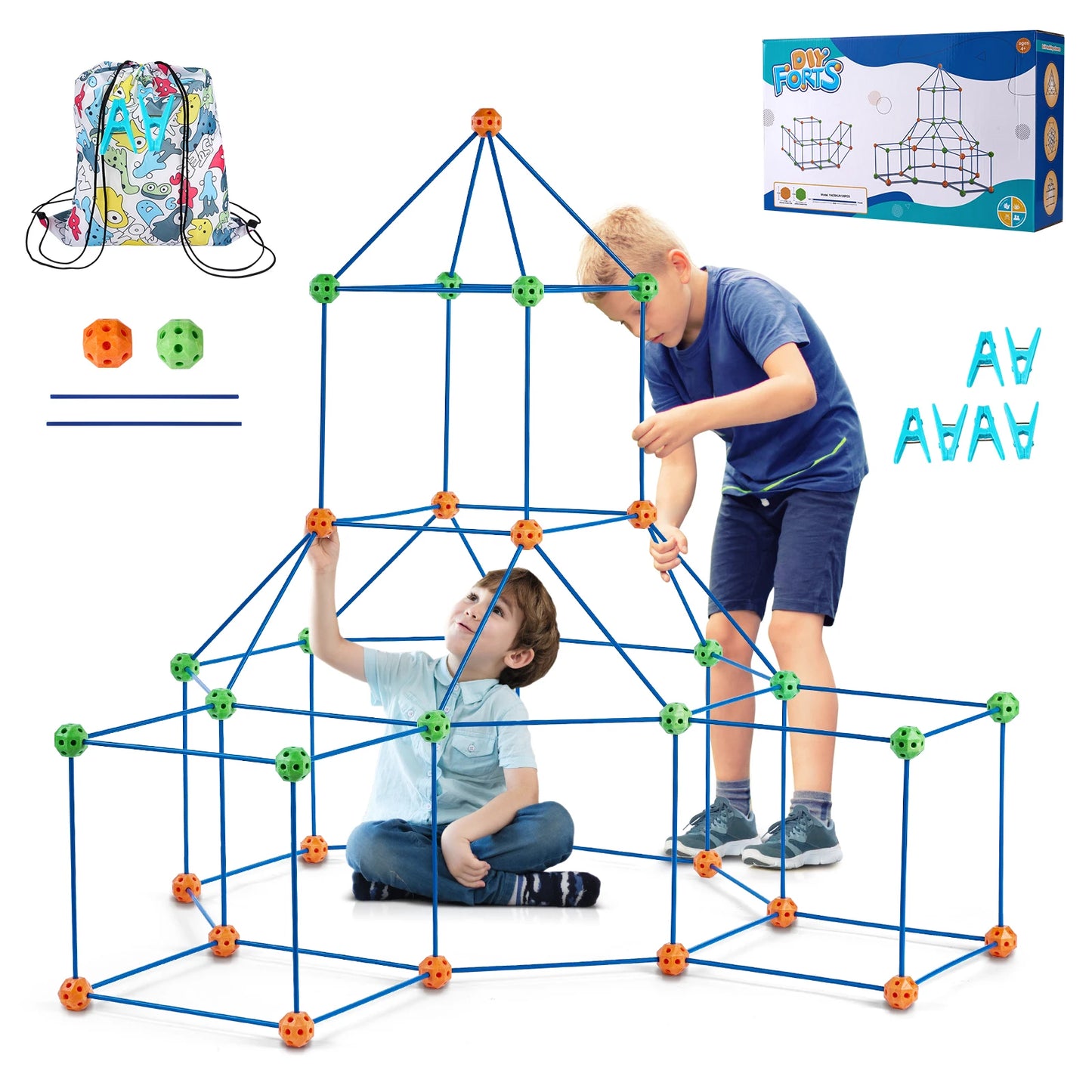 SucceBuy Fort Building Blocks Kit For Kids Creative Play