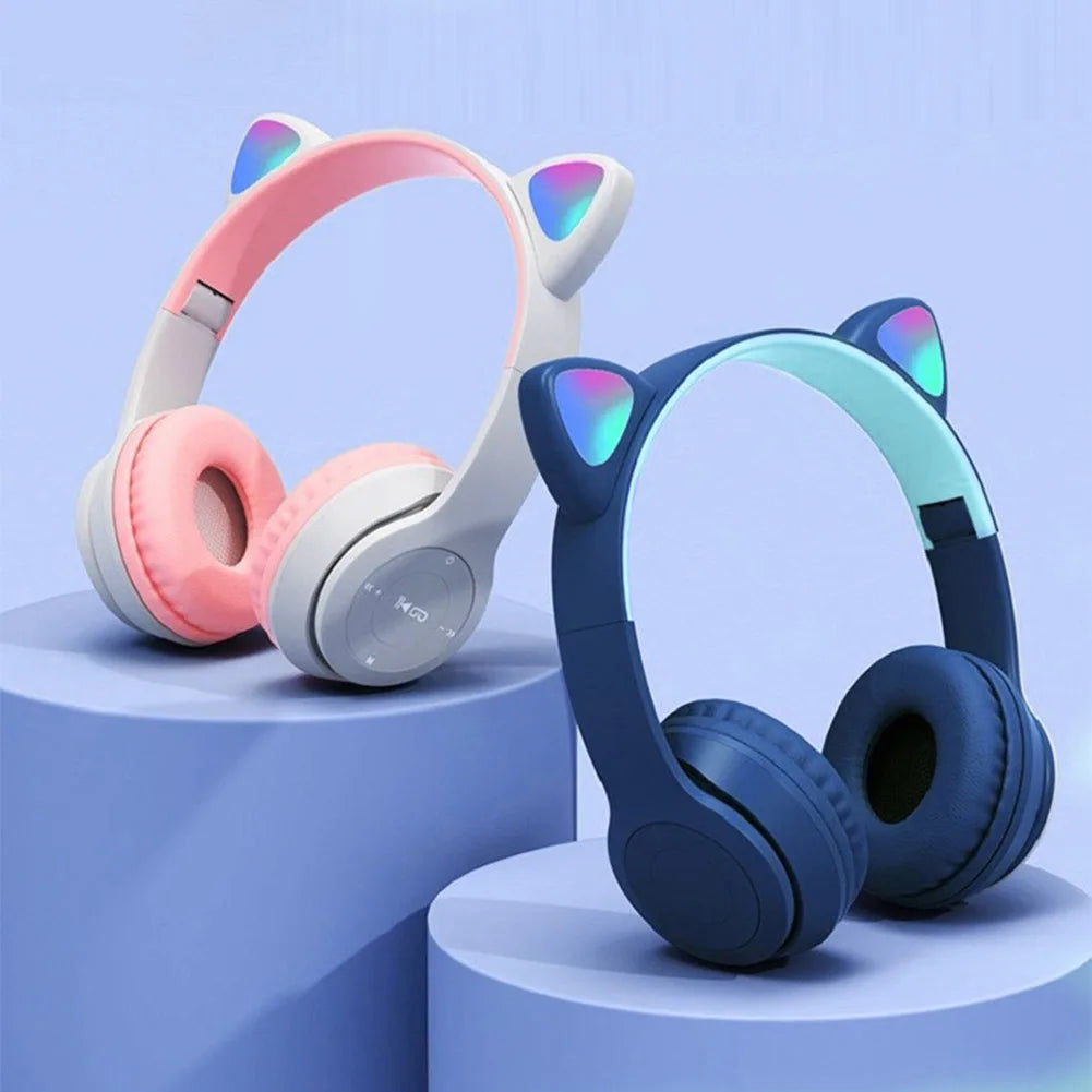 ANENG Wireless Cat Ear Bluetooth Headphones Over Ear Sports