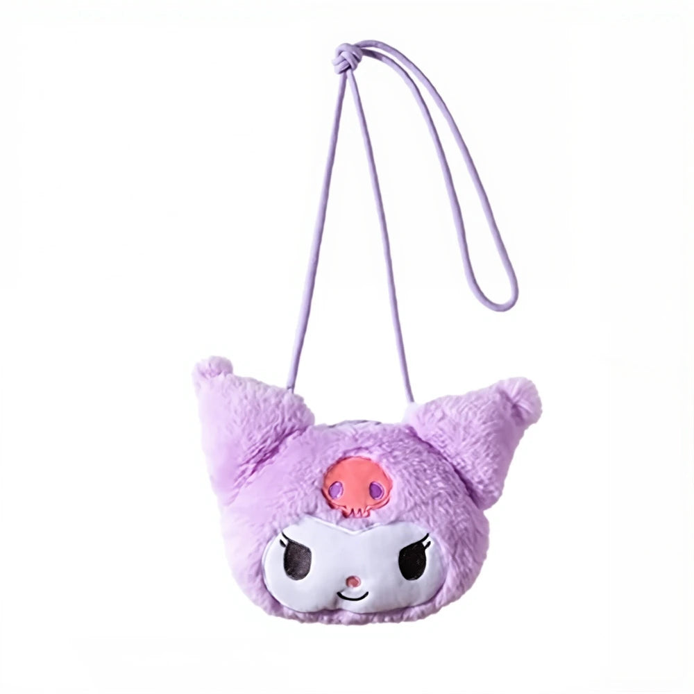 Miniso Sanrio Kuromi Plush Shoulder Bag Durable Polyester