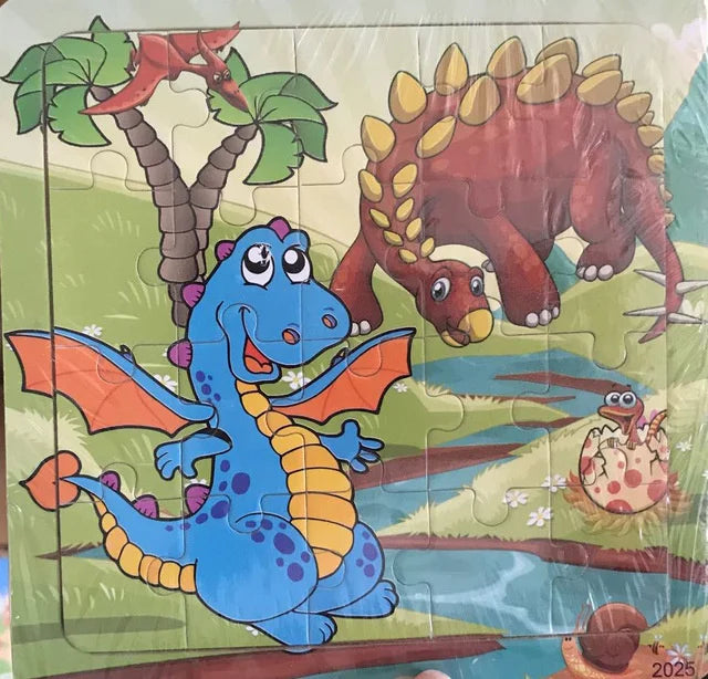 Wooden 3D Puzzle Cartoon Animals and Vehicles Jigsaw for Kids