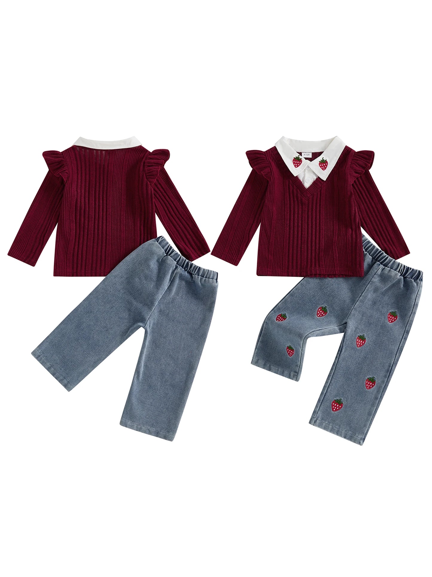 Toddler Girl Two Piece Winter Fleece Hoodie Jogger Set