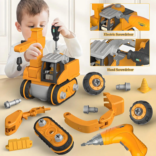 Kids Engineering Vehicle Drill Toy Set Educational For Boys