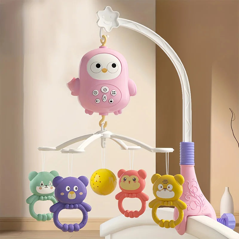Baby Musical Crib Mobile 360 Degree Rotating Night Light Soother