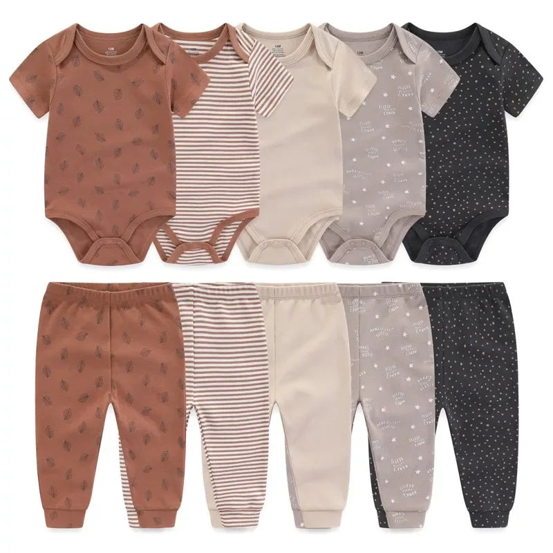 Kiddiezoom Unisex Baby Clothing Set Bodysuits And Pants