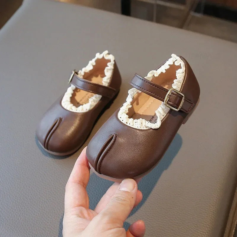 Children Flat Shoes Leather Princess Lolita Style For Girls
