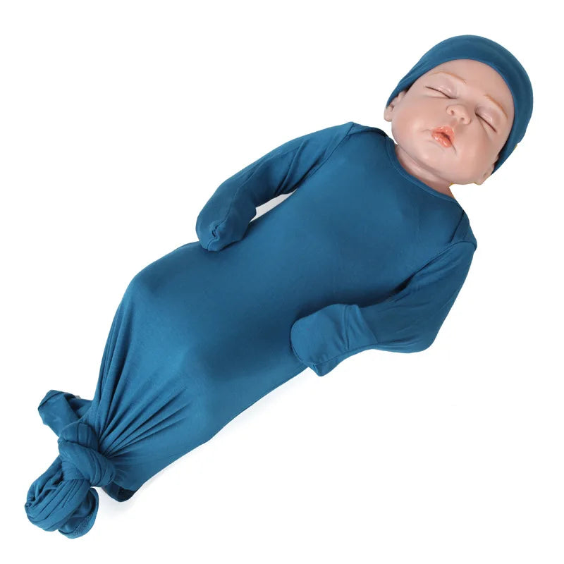 Gloriou Newborn Cotton Footed Jumpsuit And Headdress