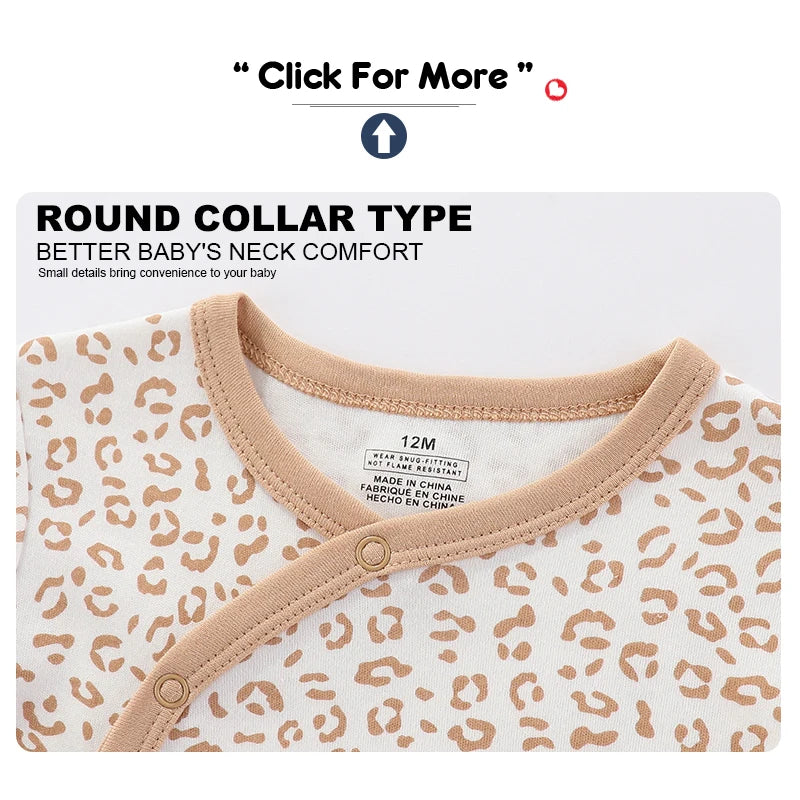 CN Fujian 3 Pack Unisex Long Sleeve Cotton Baby Rompers