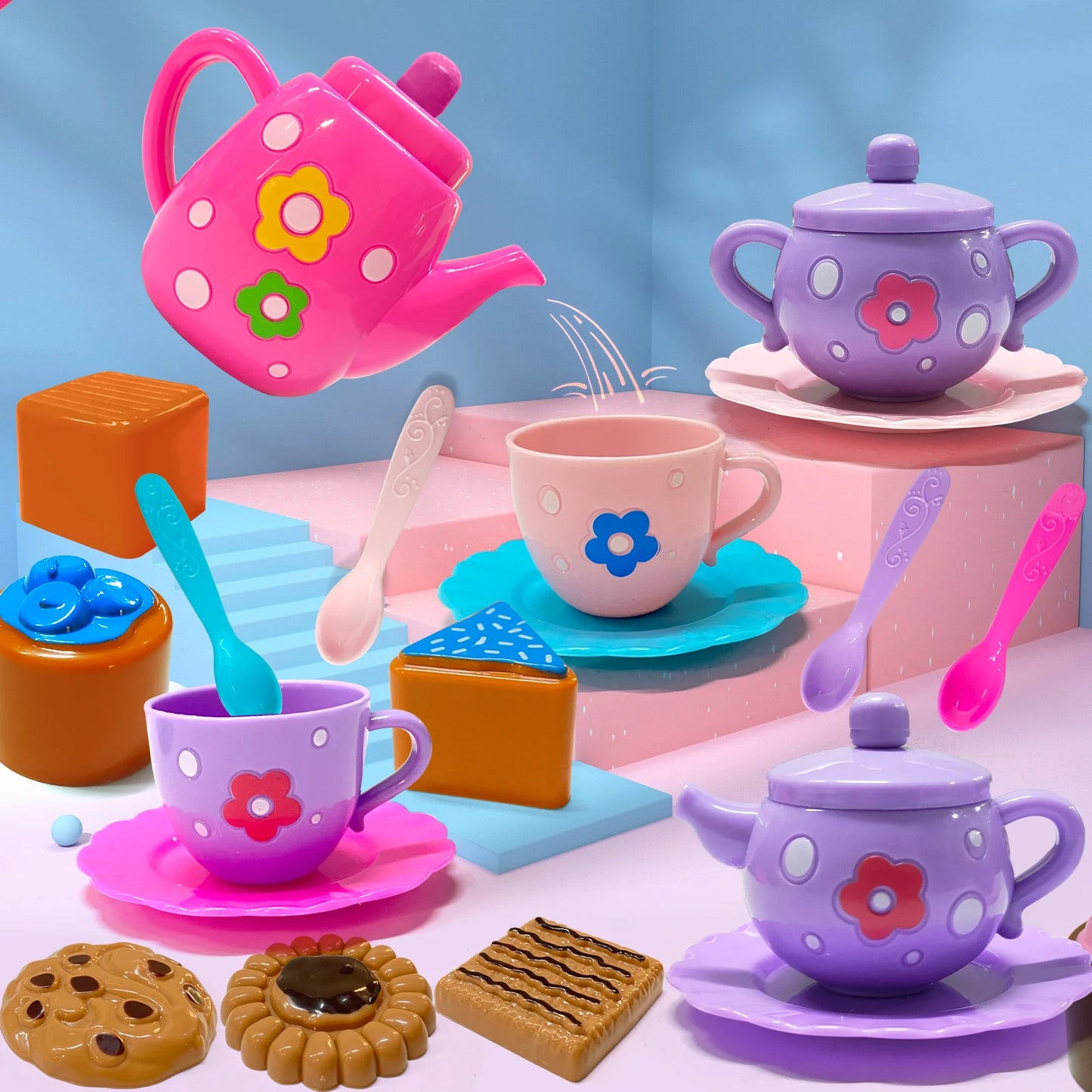 Gzsbaby Tea Set For Little Girls Tea Party Kit Kettle