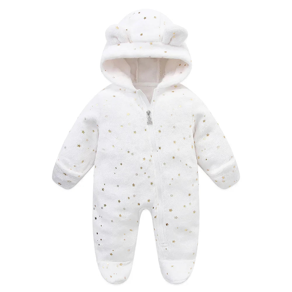 OLEKID Velvet Hooded Baby Romper Unisex Newborn Knit