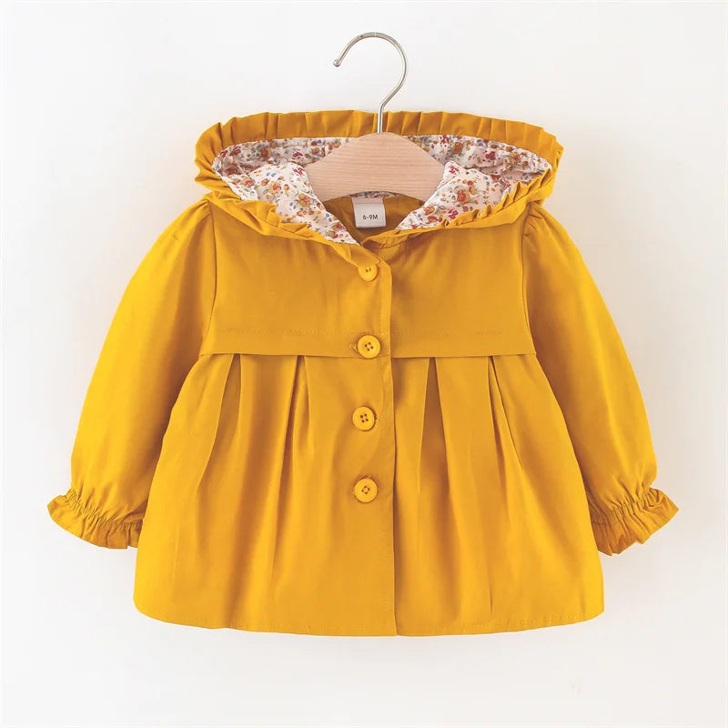 Newborn Baby Girl Hooded Windbreaker Coat Outerwear