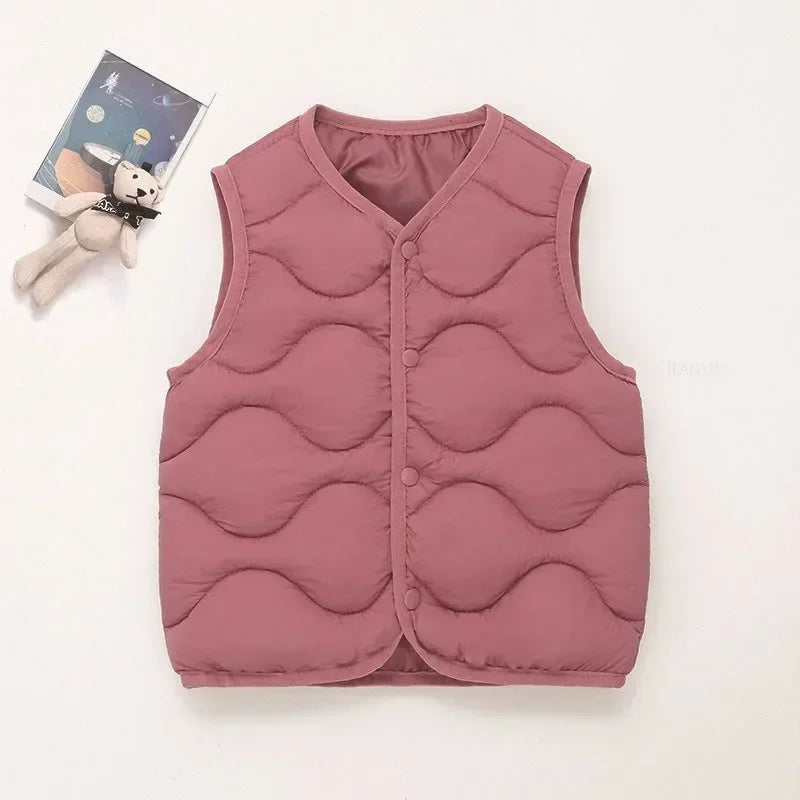 SONKPUEL Unisex Kids Woolen Vest Autumn Winter Warm