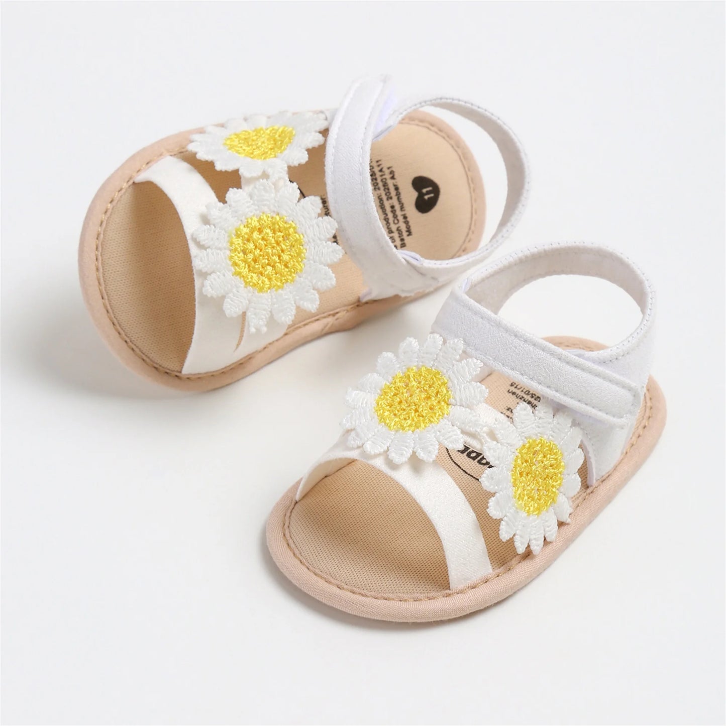 Cute Baby Floral Sandals With Soft Sole First Walking Shoes