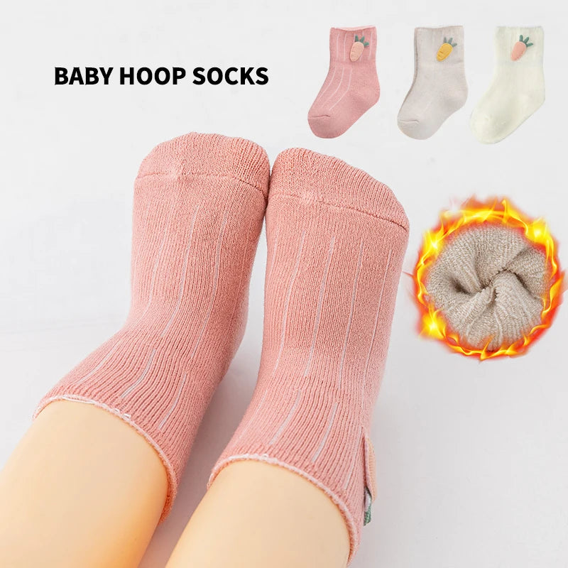 Cozy Cotton Carrot Pattern Baby Toddler Socks Three Pairs