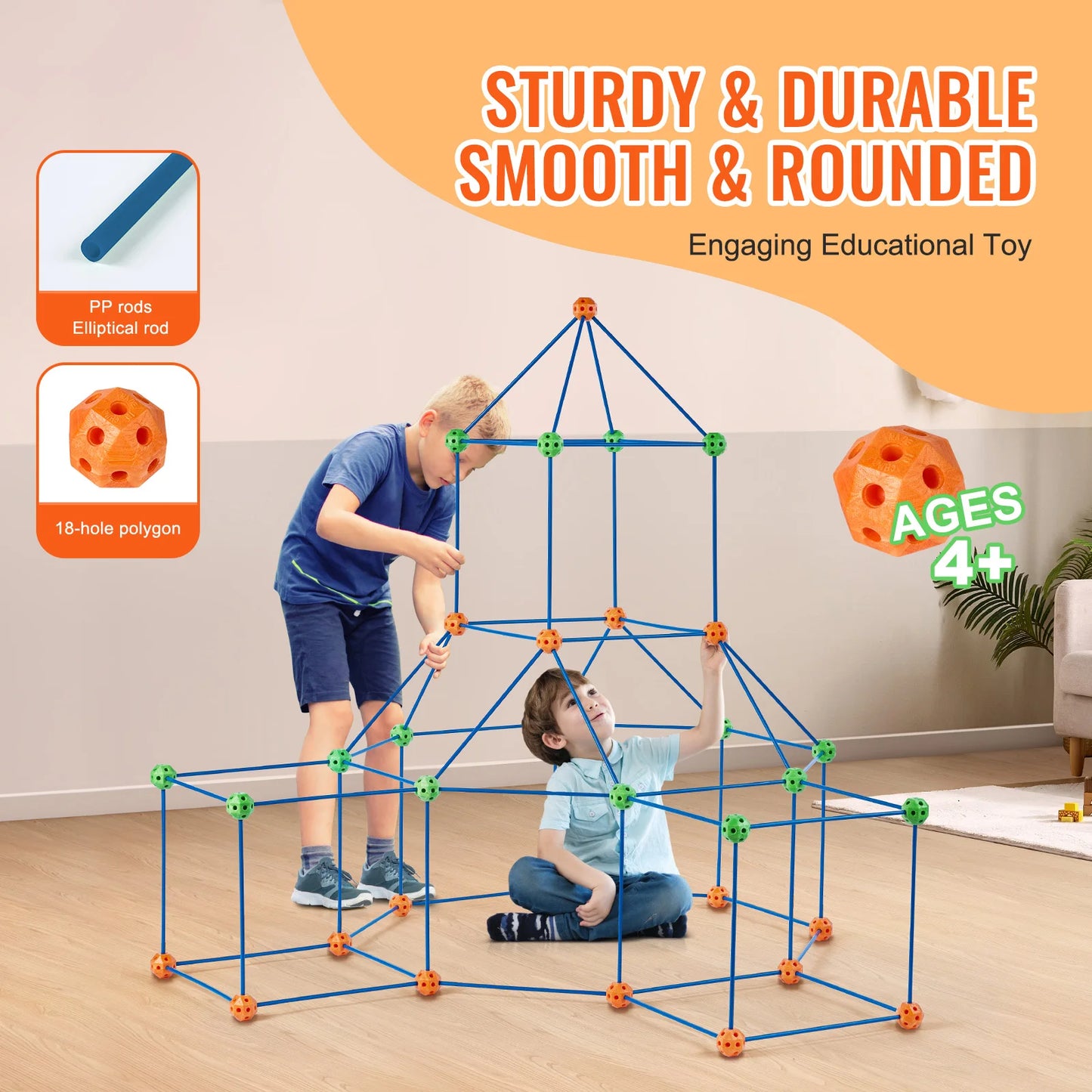 SucceBuy Fort Building Blocks Kit For Kids Creative Play