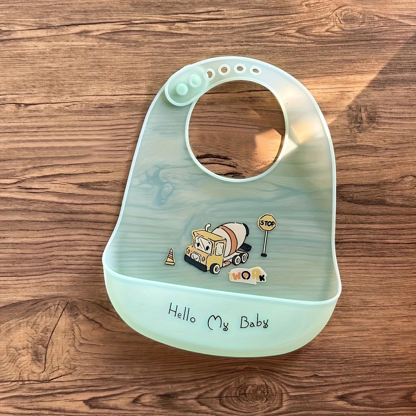 NONECN Waterproof Silicone Baby Bibs Cartoon Animal Print Unisex