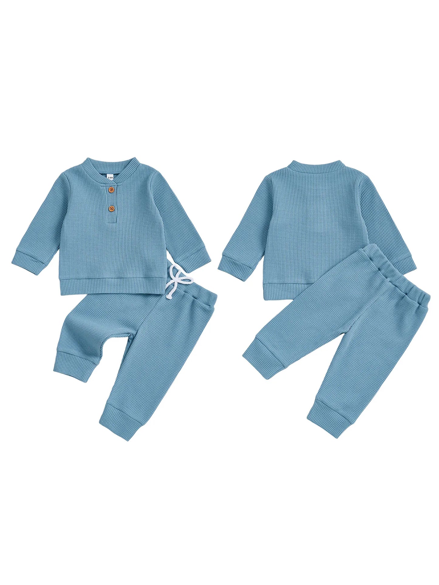 Guangdong Infant Unisex Waffle Knit Two Piece Sweater Jogger Set