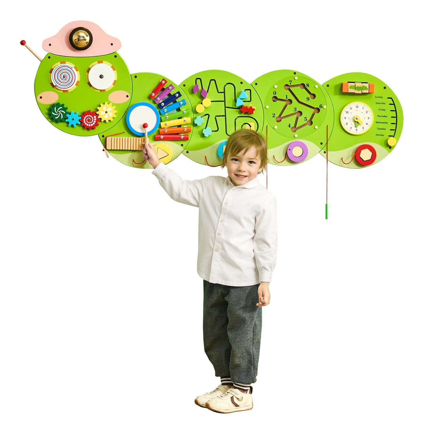 SucceBuy Caterpillar Kids Wall Busy Board 12 Activities