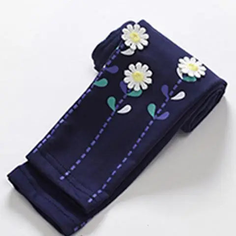 Girls Cotton Leggings With Cartoon Animal Print For Daily Wear