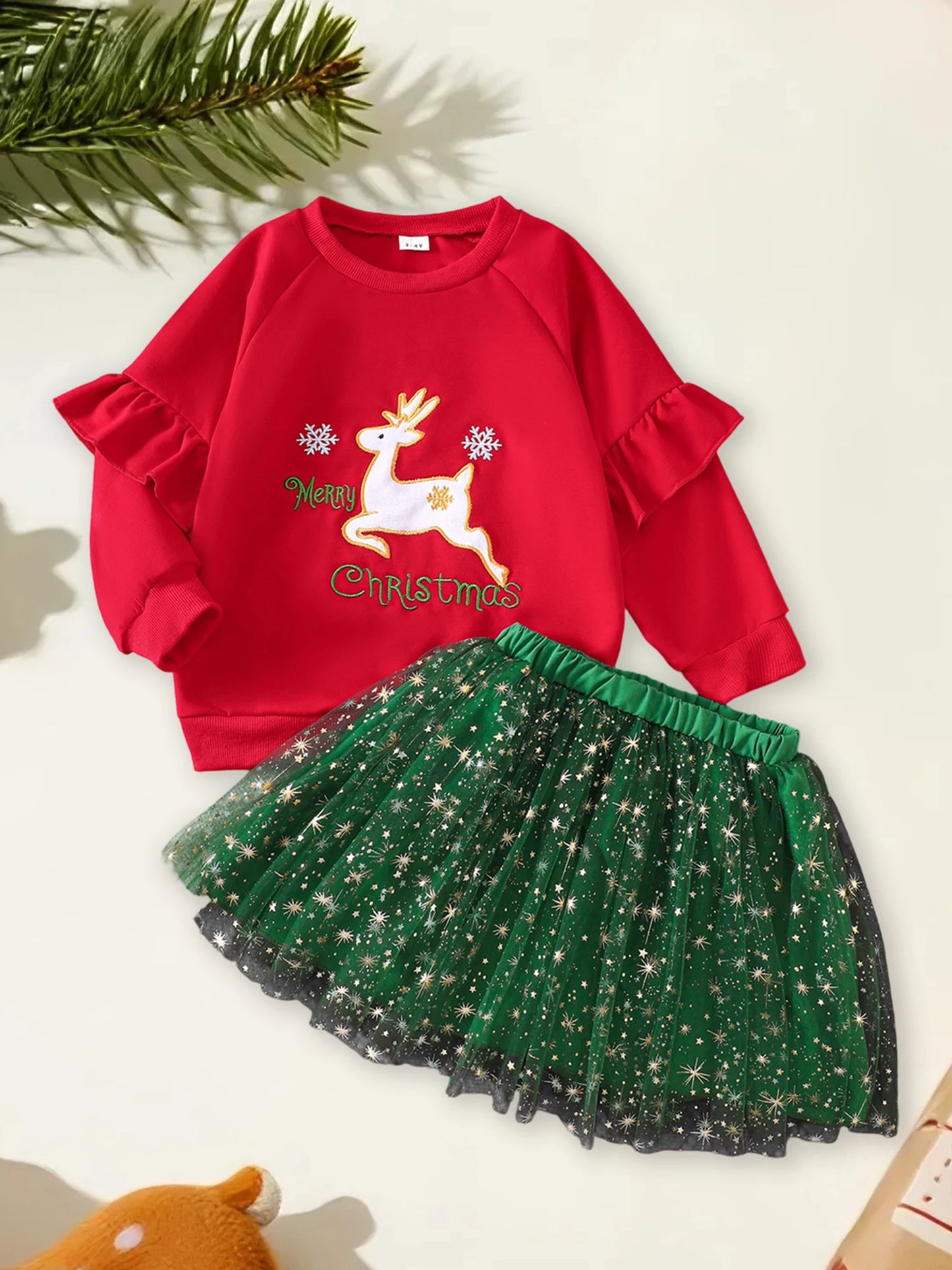 CN Guangdong Christmas Baby Girl Santa Romper Set With Headband