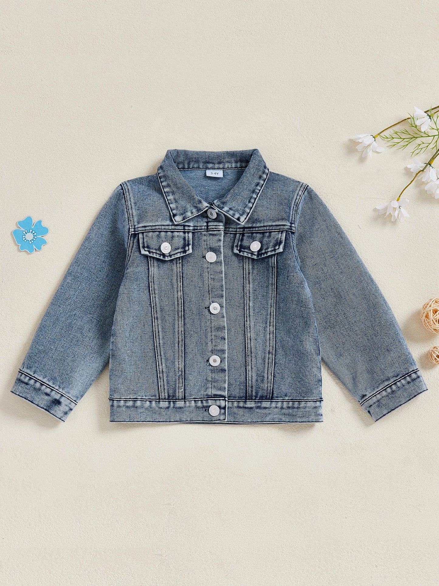 Guangdong Denim Jacket for Toddlers Front Pocket Closure