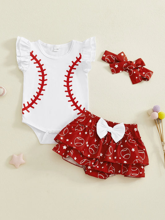 Meihuida Floral Sleeveless Romper Headband Set For Toddler Girls