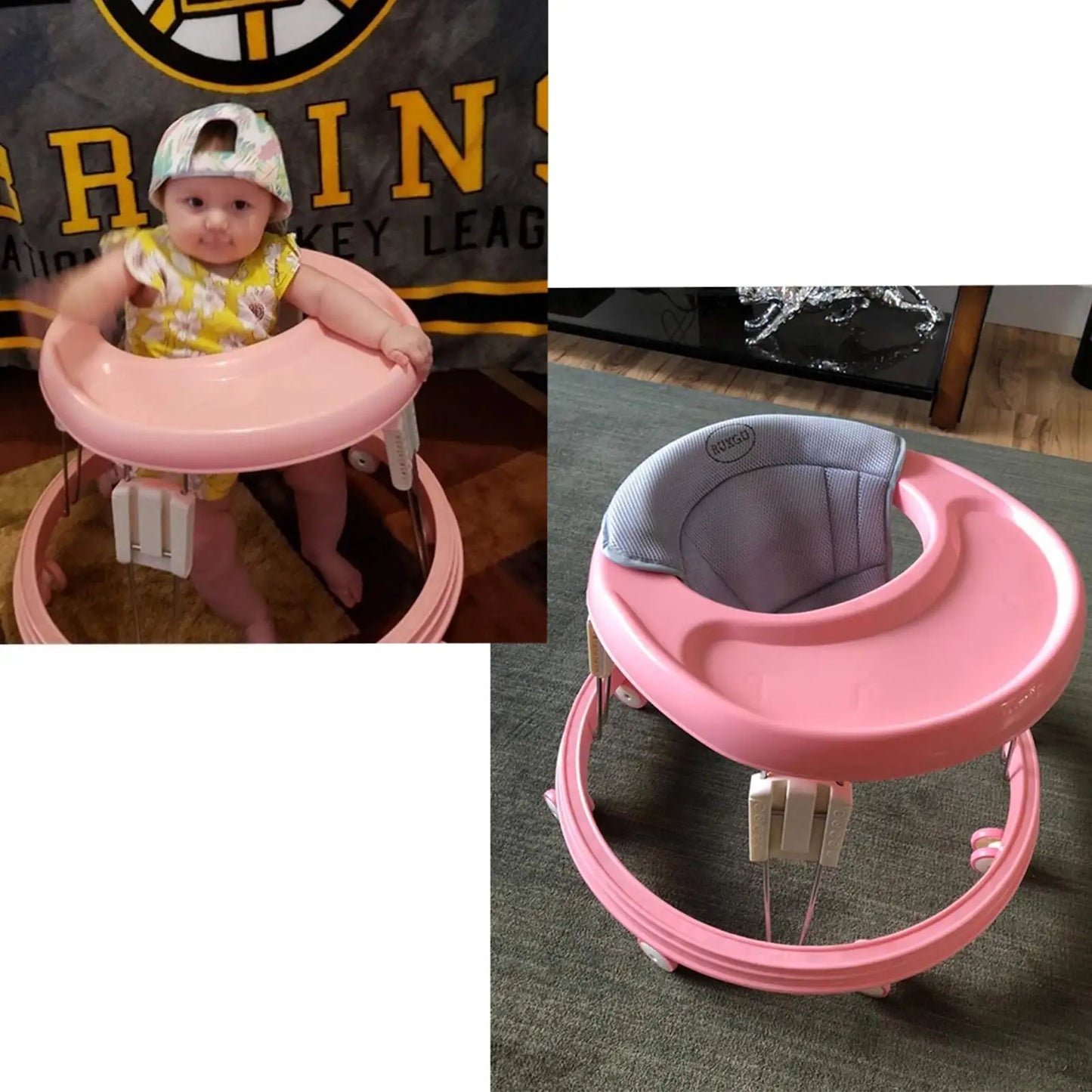 Foldable Baby Walker With Brake Design Five Level Height