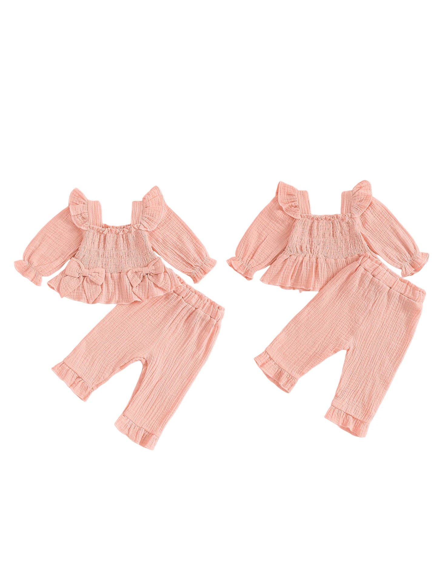 Infant Girl Autumn Floral Round Neck Sweater And Leggings Set
