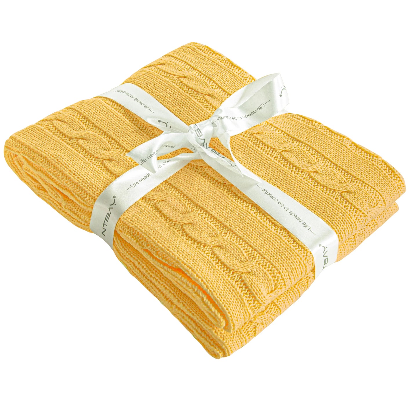 Ntbay 100 Percent Cotton Cable Knit Toddler Blanket Soft