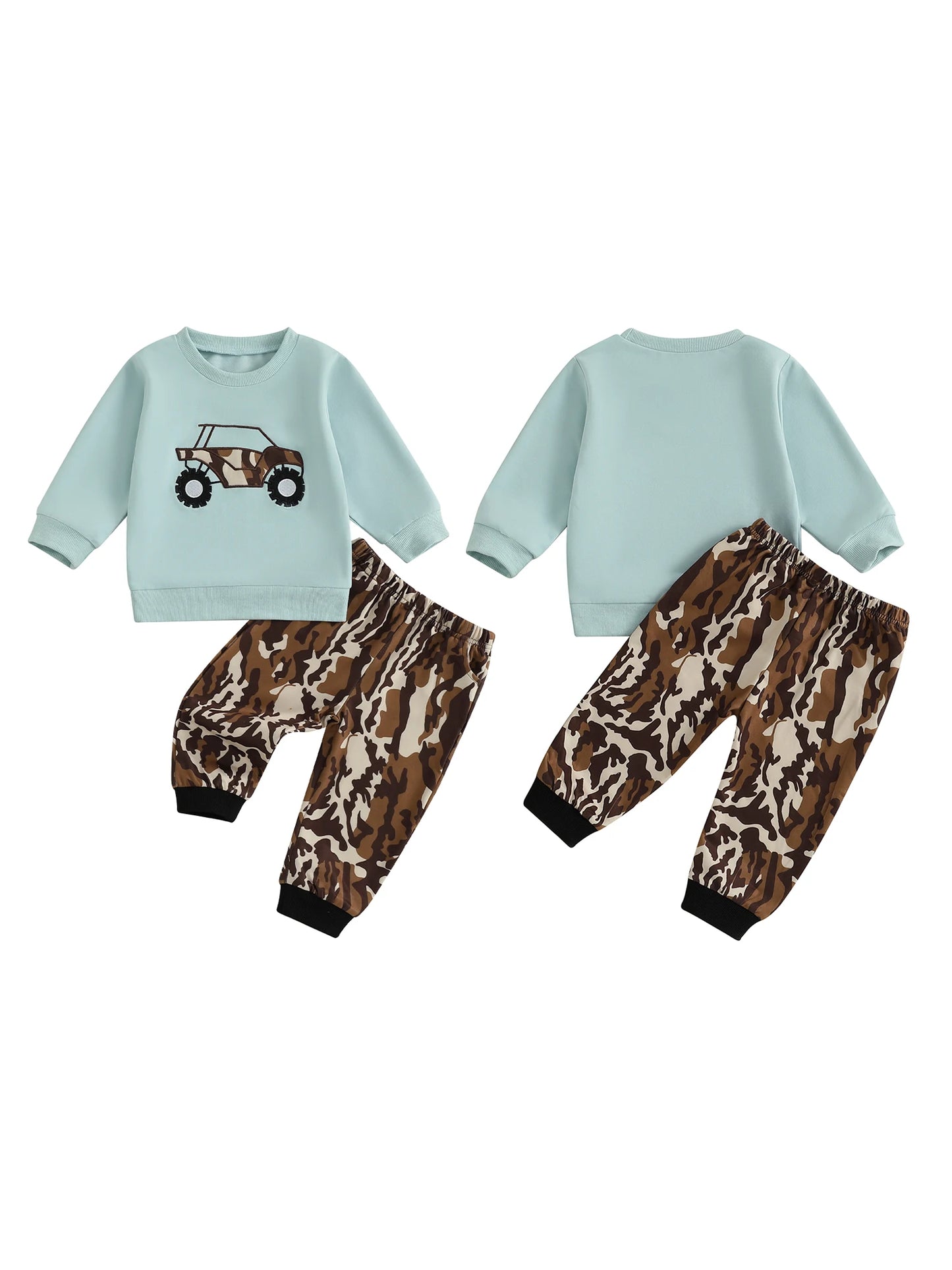 Baby Boy Construction Truck Applique Knit Sweater and Pants Set