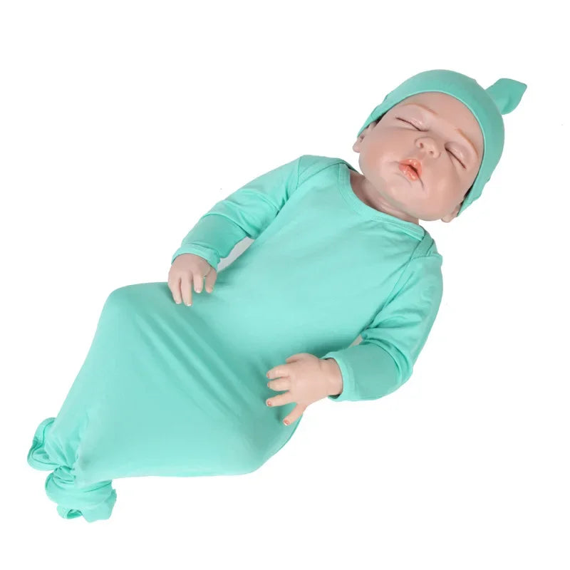 Gloriou Newborn Cotton Footed Jumpsuit And Headdress