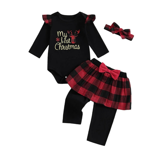 Toddler Girls Snowflake Winter Jumpsuit Velvet Leggings Set