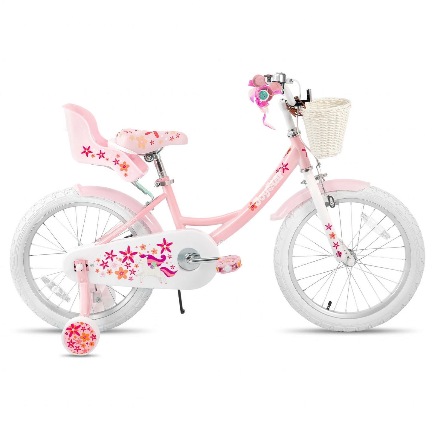 JOYSTAR Kids Bike For Girls Training Wheels Seat Streamers