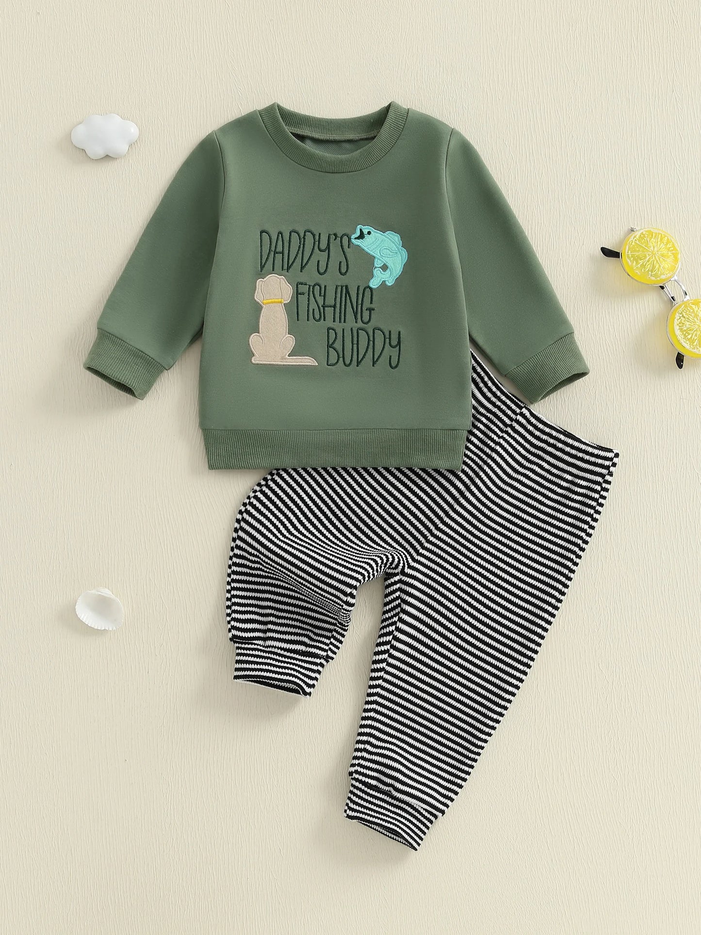 Meihuida Baby Winter 2-Piece Bear Print Hooded Jacket Pants Set