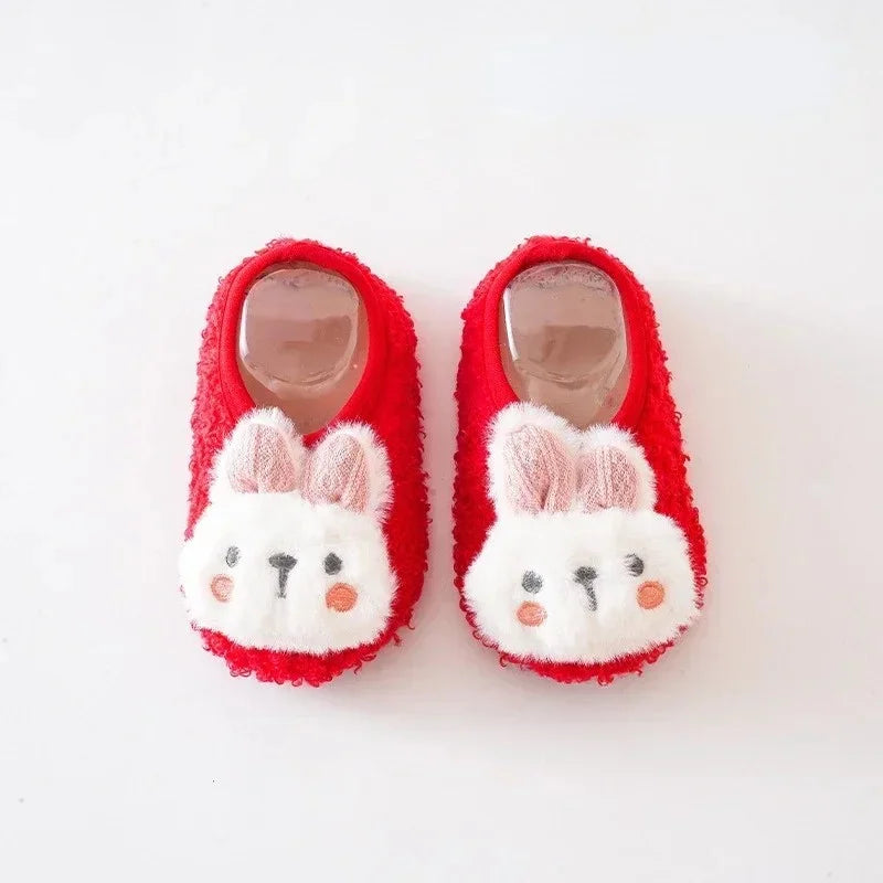 CN Baby Plush Slippers Toddler Anti Slip Indoor Shoes Winter