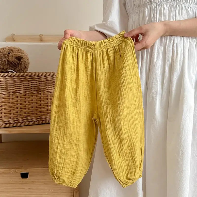 Unisex Kids Anti Mosquito Pants Elastic Waist Lightweight Polyester