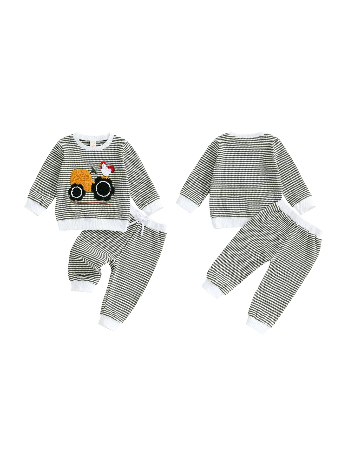 Guangdong Toddler Autumn Fox Embroidery 2 Piece Set Unisex