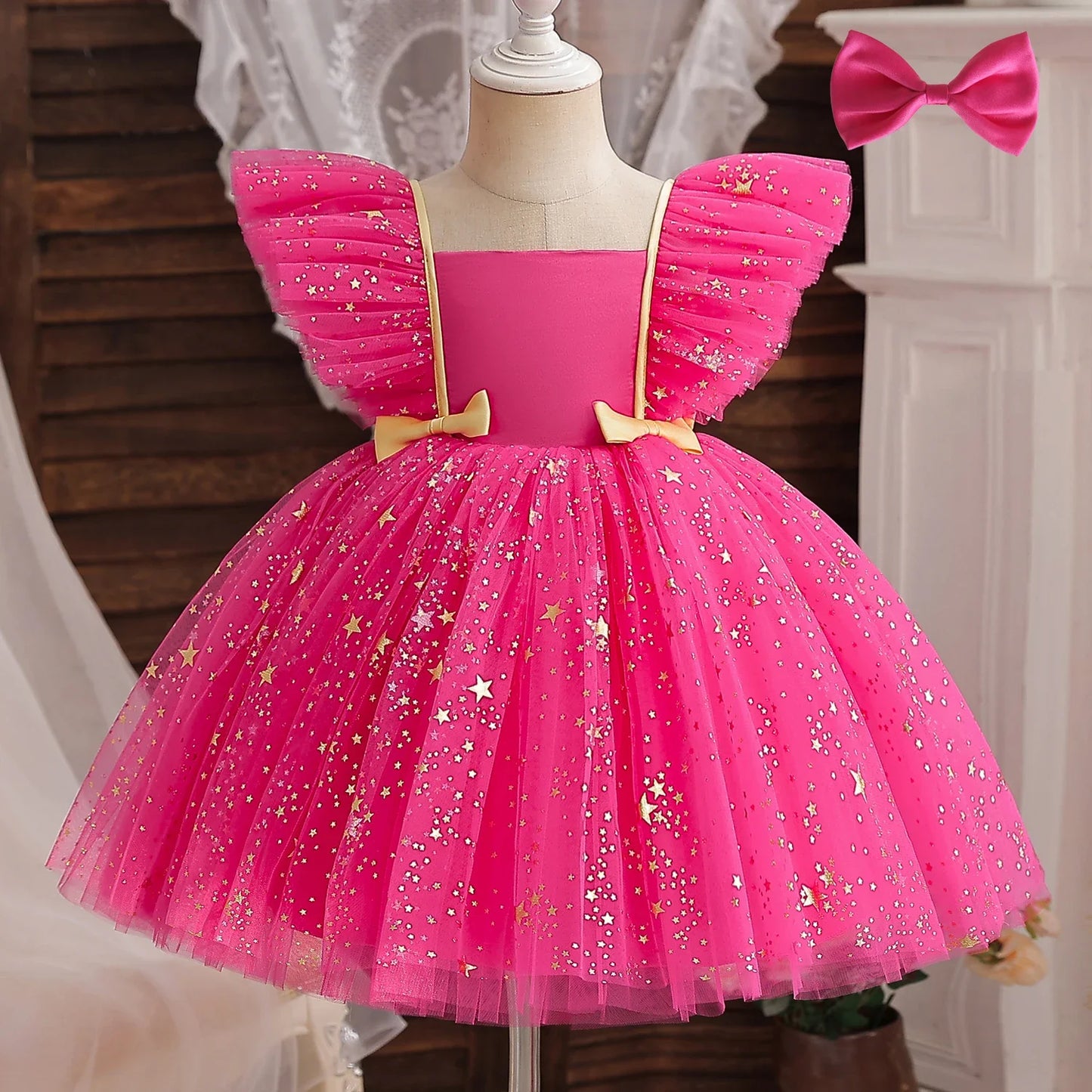 Ai Meng Baby Beaded Baptism Dress With Tutu For Girls