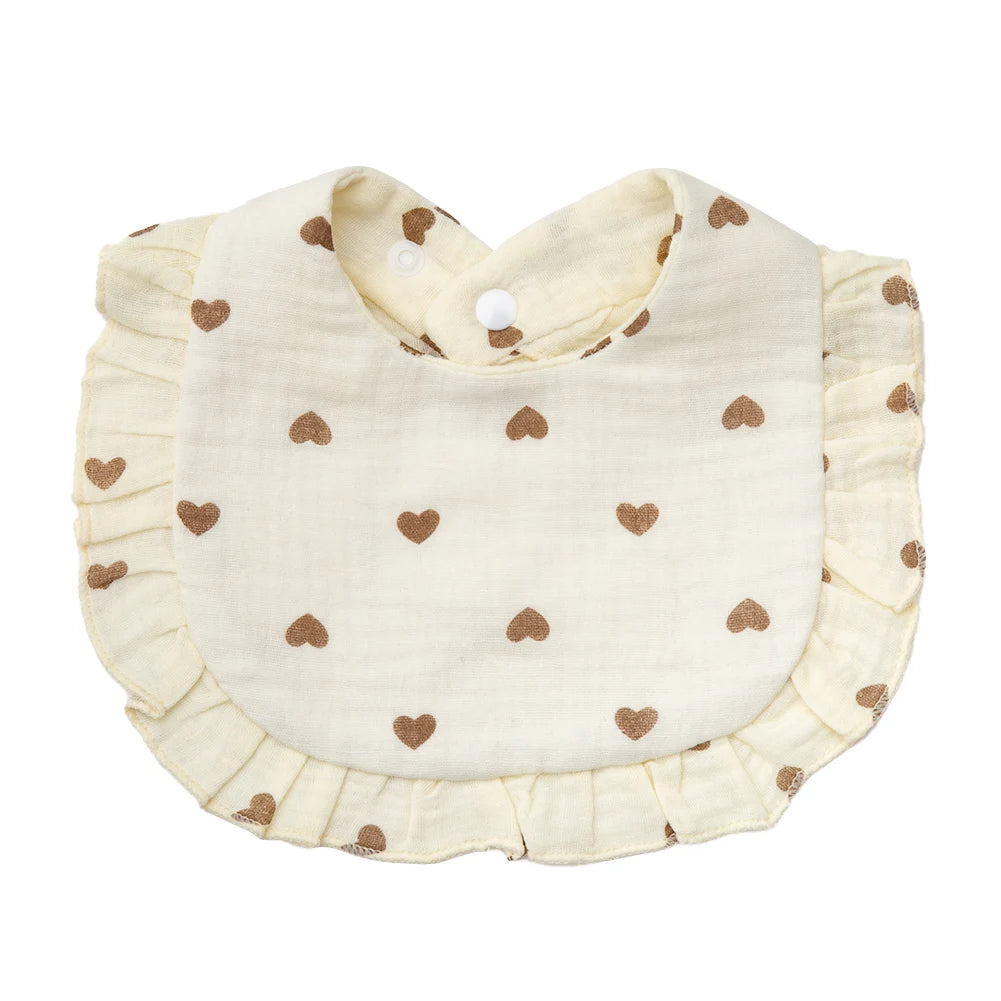 Flower Print Baby Bibs Adjustable Snap Burp Cloths Muslin Cotton