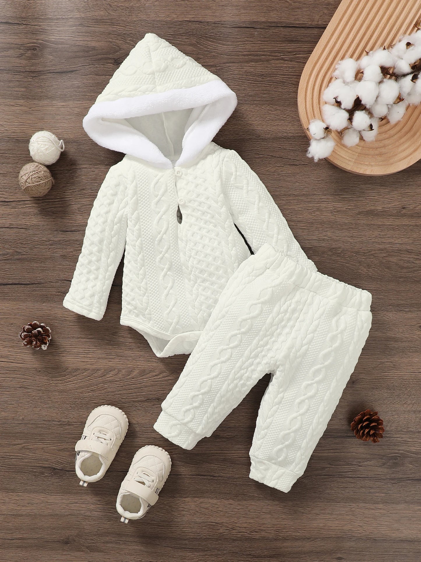 Toddler Girls 2 Piece Hoodie Jumpsuit Set With Leggings