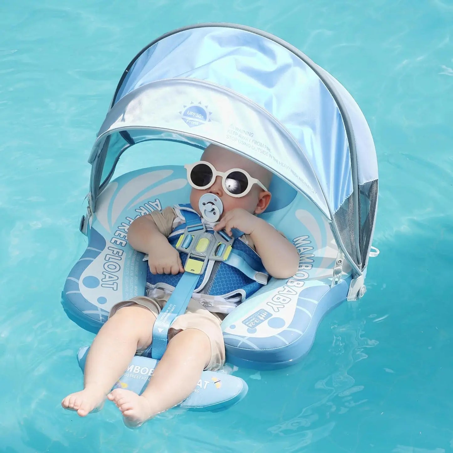 HECCEI Infant Swim Float With Canopy For 3-24 Months
