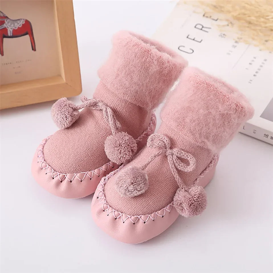 Unisex Baby Cotton Non Slip Socks For Winter Warmth