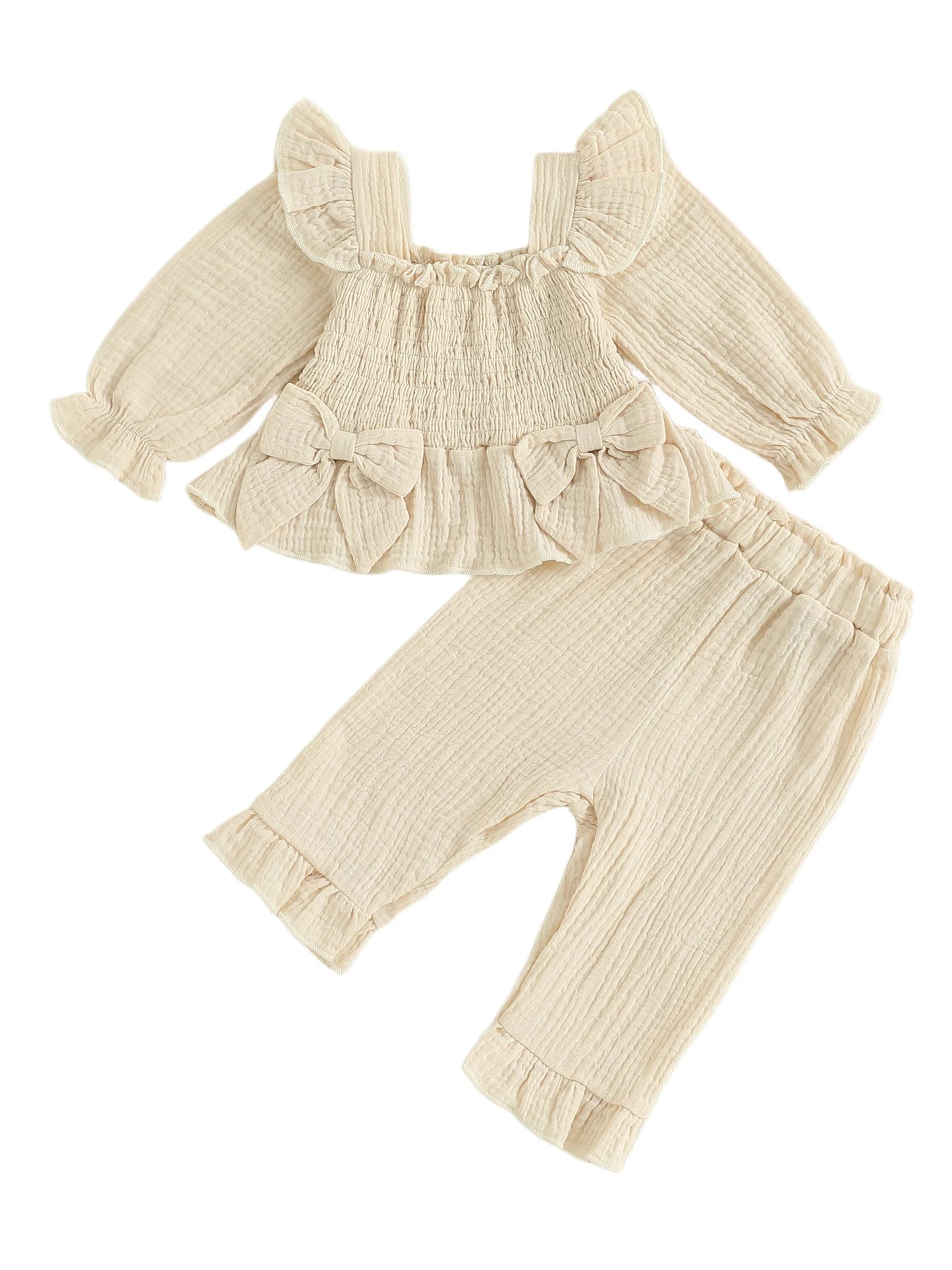 Infant Girl Autumn Floral Round Neck Sweater And Leggings Set