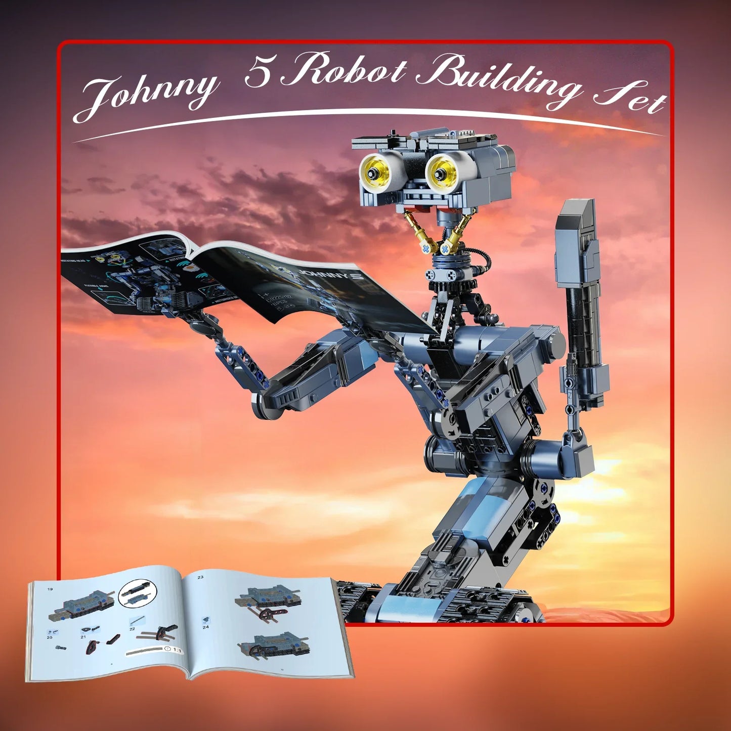 BuildMoc Johnny Five Robot Building Blocks Set Gift Idea