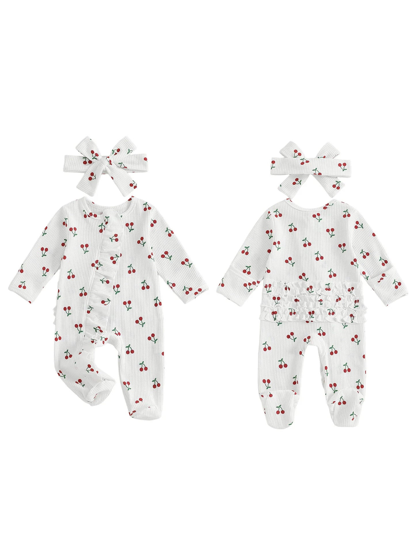Guangdong CN Adorable Infant Girl Autumn Floral Romper Set