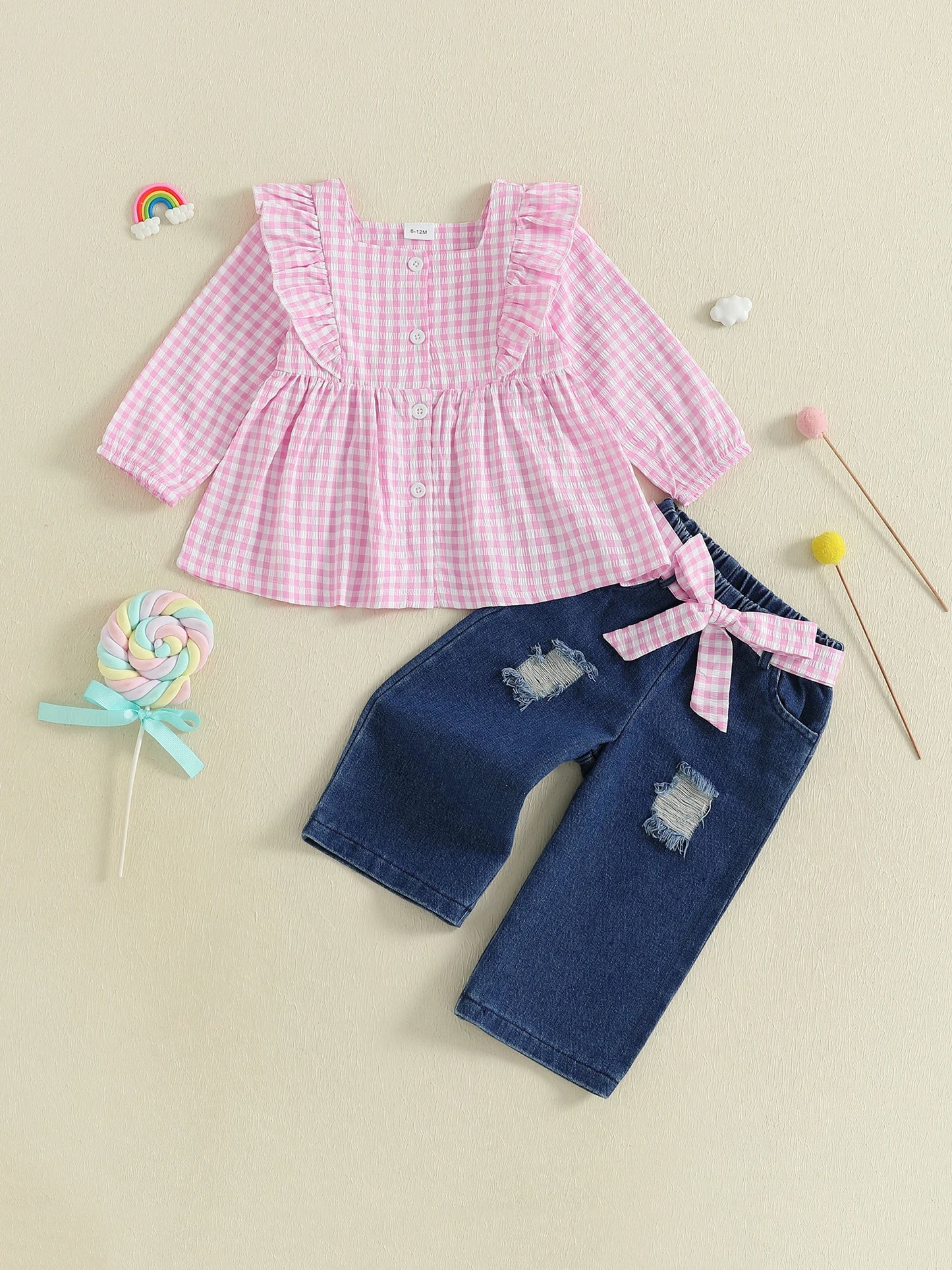 Baby Girls Winter Floral Print Hooded Jacket Leggings Set