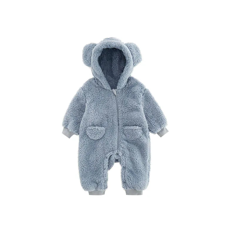 Guangdong CN Baby Winter Warm Fleece Hooded Jumpsuit Rompers
