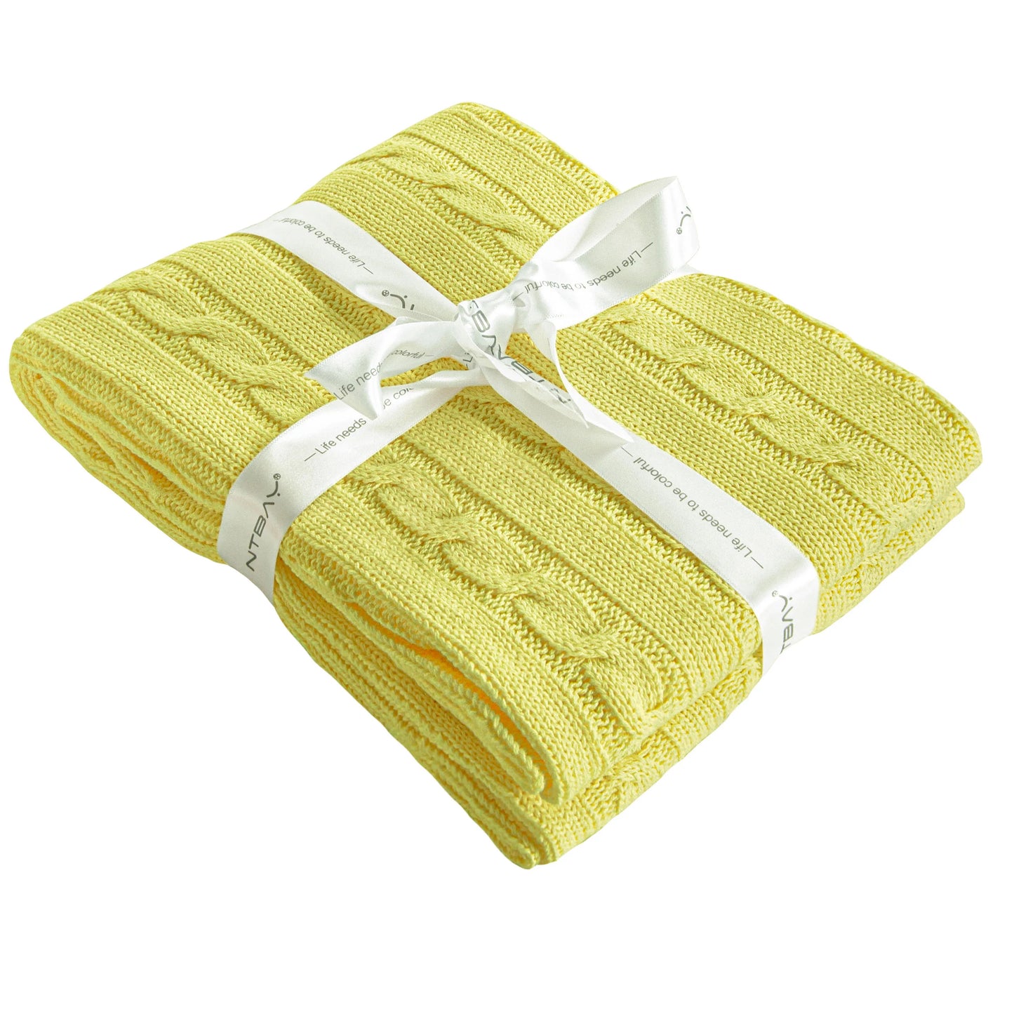 Ntbay 100 Percent Cotton Cable Knit Toddler Blanket Soft