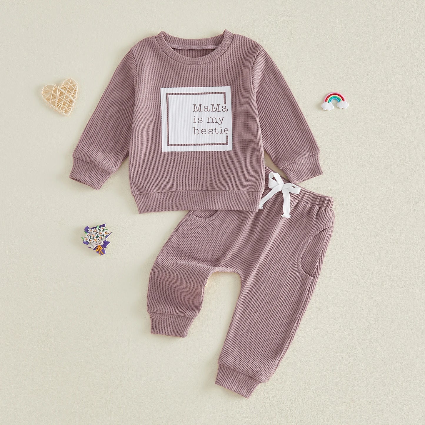 Baby Girls 2 Piece Set Graphic Print Top Elastic Bottoms